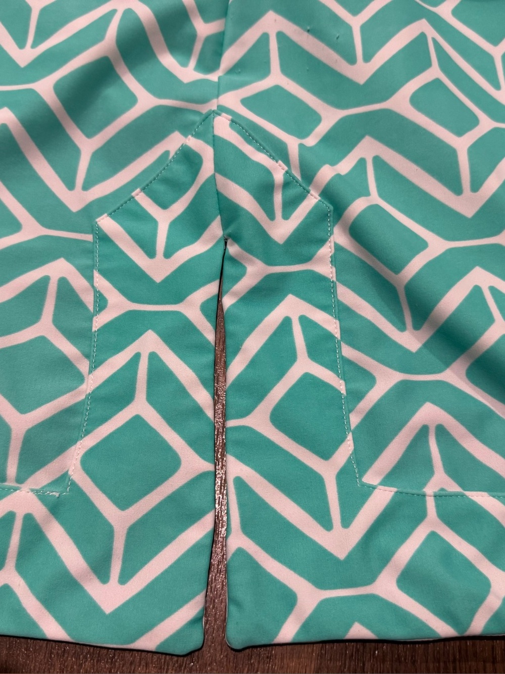 Jude Connally Chris Top Jude Cloth Tunic Teal White Geometric Print Size XL - Picture 6 of 8